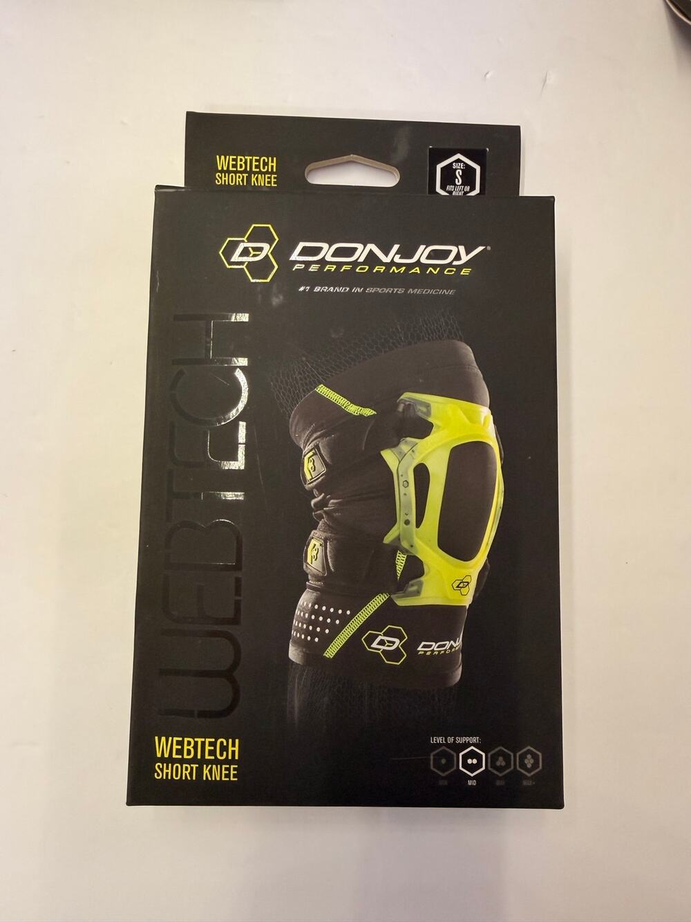DONJOY PERFORMANCE Webtech Short Knee Brace (Slime Green, Small)